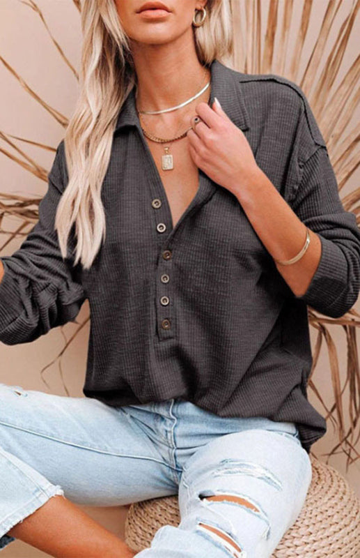 Women's Long Sleeve Button-Down Top