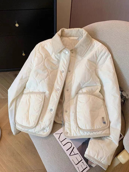 Women's Loose Rhombus Lapel Cotton Jacket