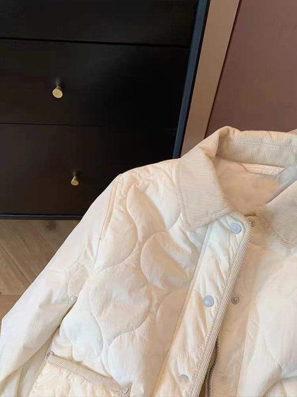 Women's Loose Rhombus Lapel Cotton Jacket