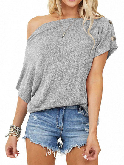 Women's Off-the-Shoulder Button-Down Top