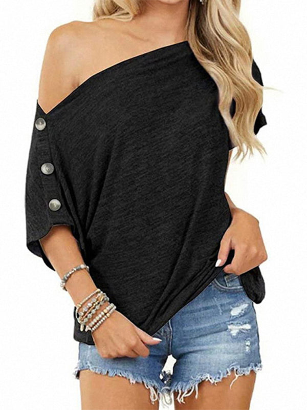 Women's Off-the-Shoulder Button-Down Top