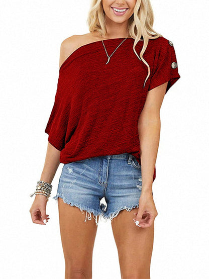 Women's Off-the-Shoulder Button-Down Top