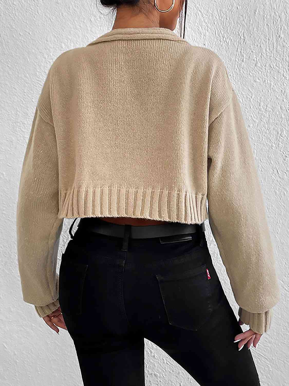 Women's Plain Sweater Cami and Cardigan Set