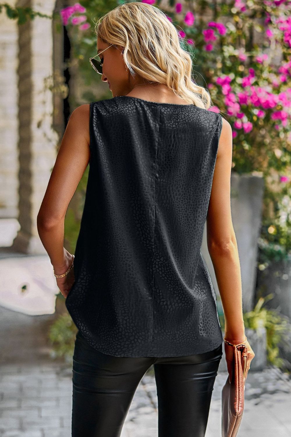 Women's Printed Cowl Neck Tank