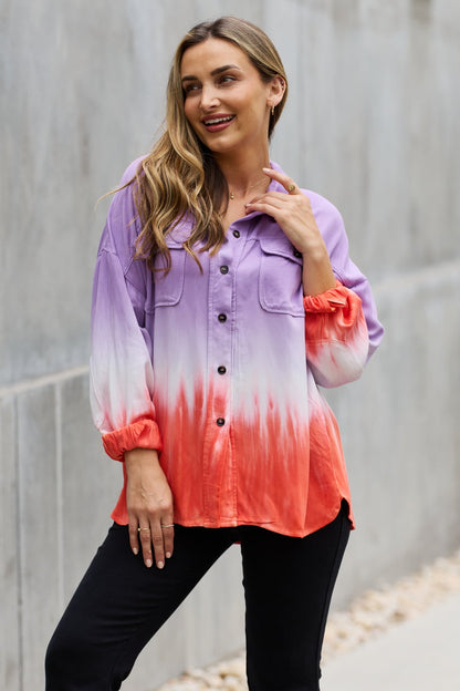 Women's Relaxed Fit Tie-Dye Button-Down Shirt