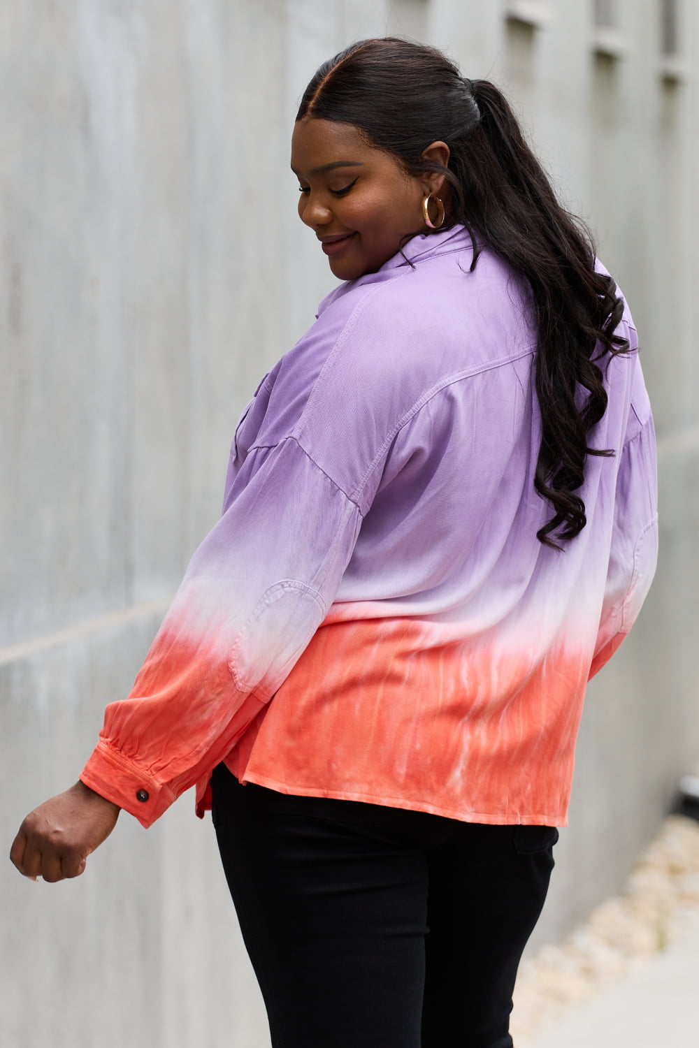 Women's Relaxed Fit Tie-Dye Button-Down Shirt