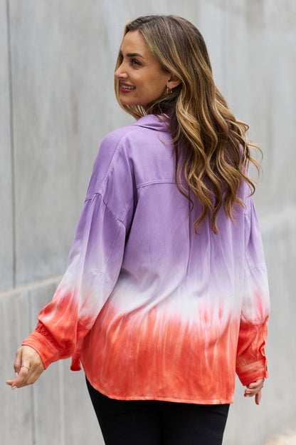 Women's Relaxed Fit Tie-Dye Button-Down Shirt