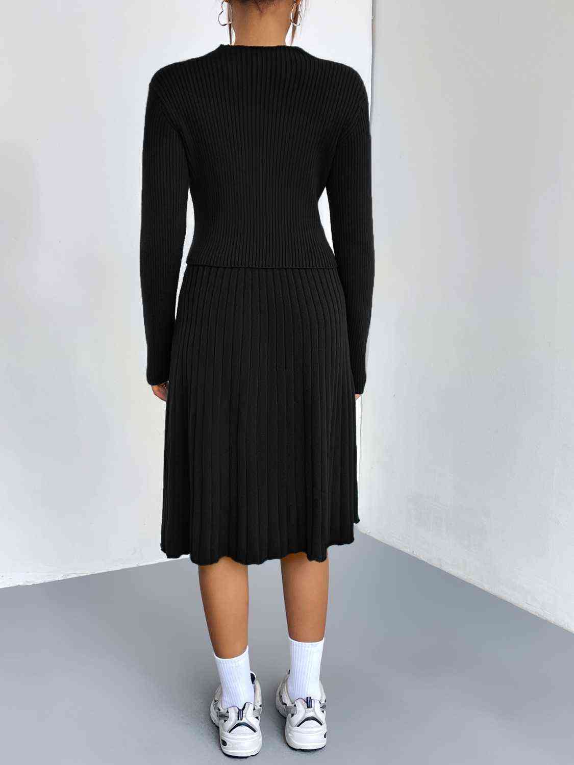 Women's Rib-Knit Sweater and Skirt Set