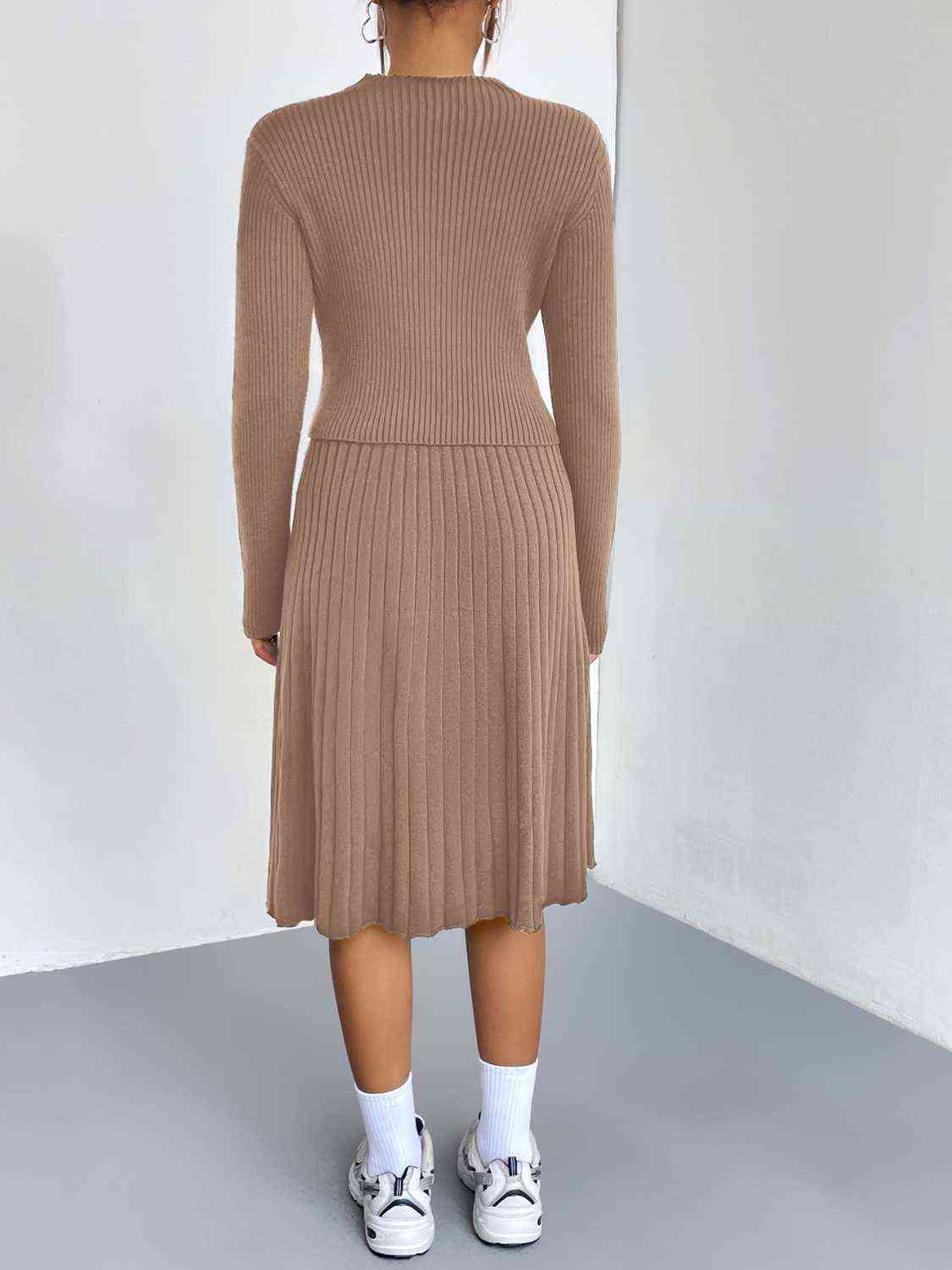 Women's Rib-Knit Sweater and Skirt Set