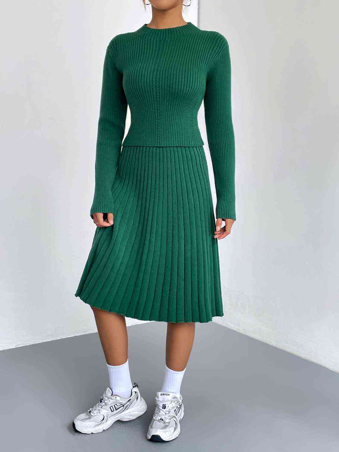 Women's Rib-Knit Sweater and Skirt Set