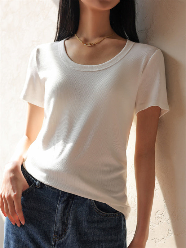 Women's Ribbed Short Sleeve T-Shirt