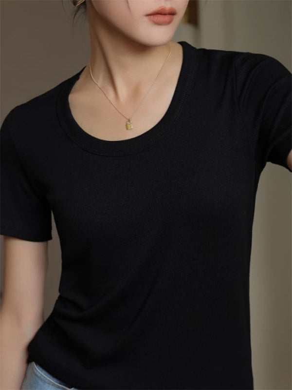 Women's Ribbed Short Sleeve T-Shirt