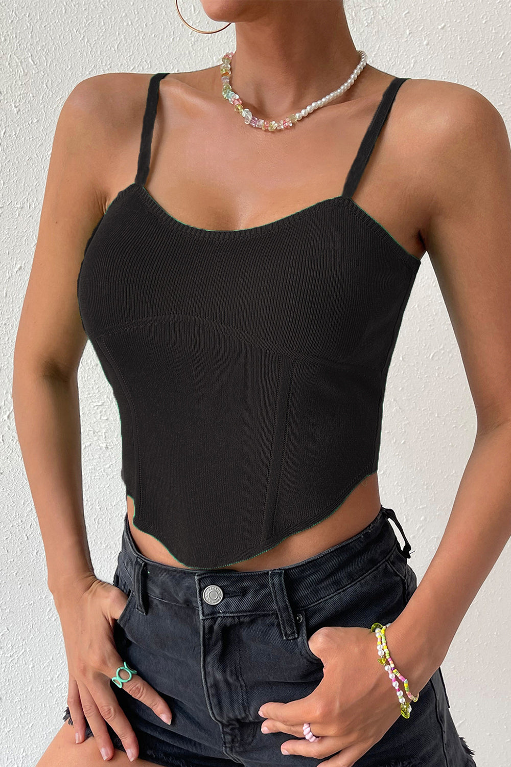 Women's Scoop Neck Tank Top Black