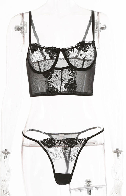 Women's Sexy Embroidered Lingerie Set