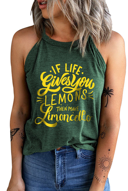 Women's Slogan Graphic Round Neck Tank