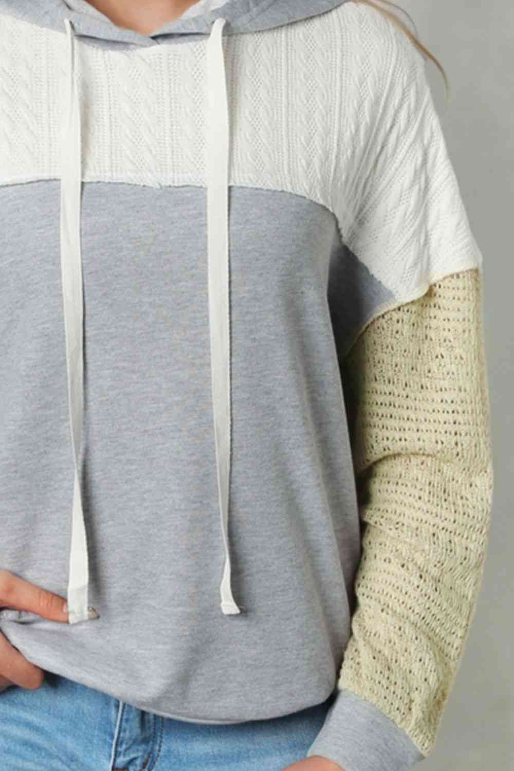 Women's Splicing Drawstring Sweatshirt