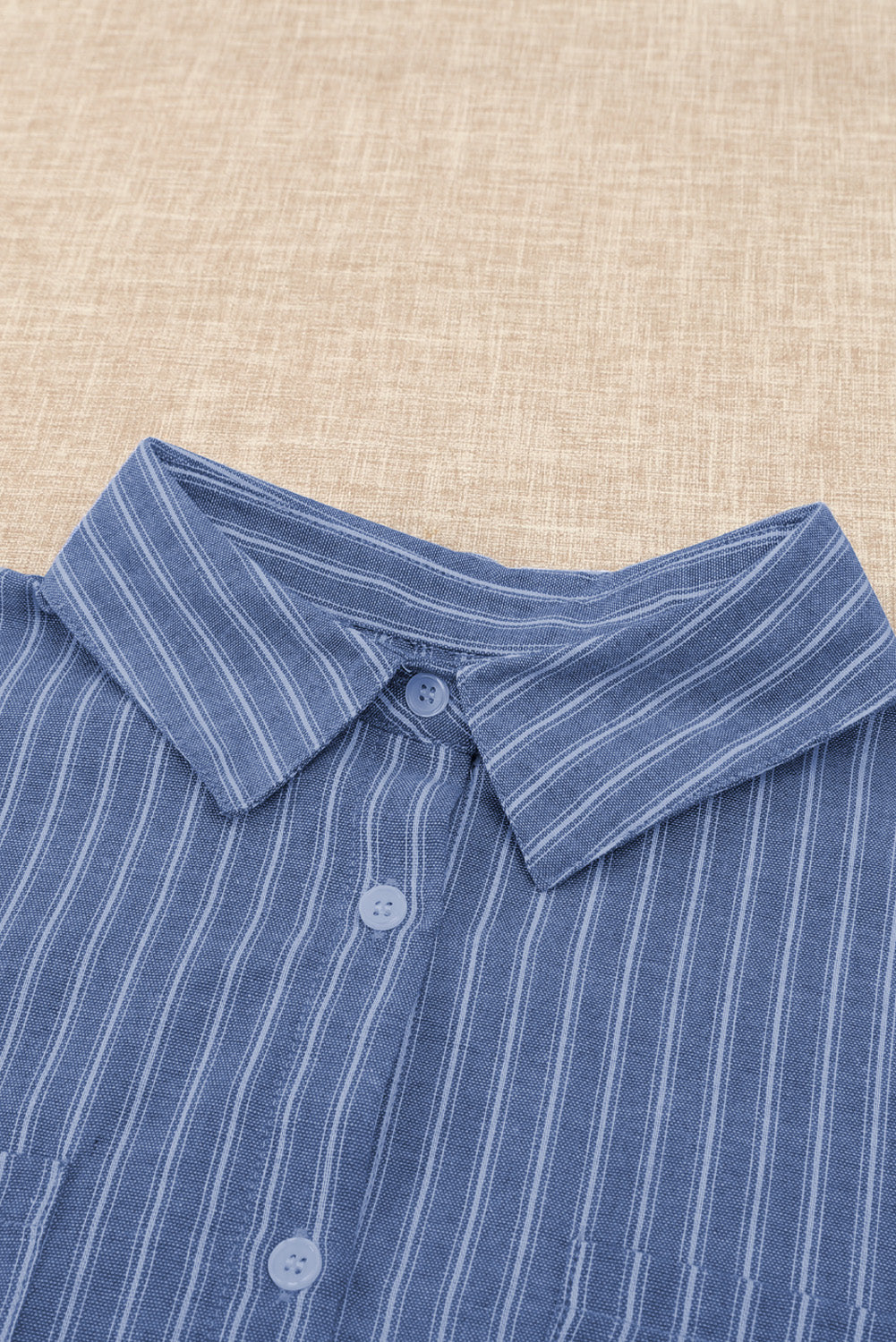 Women's Striped Button-Up Short Sleeve Shirt