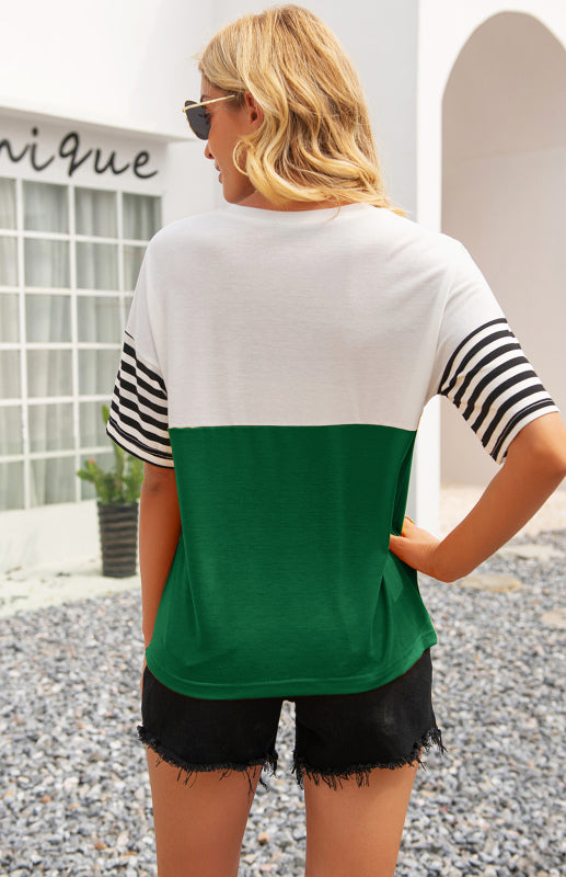 Women's Striped Patchwork T-Shirt