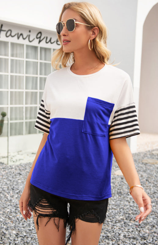 Women's Striped Patchwork T-Shirt