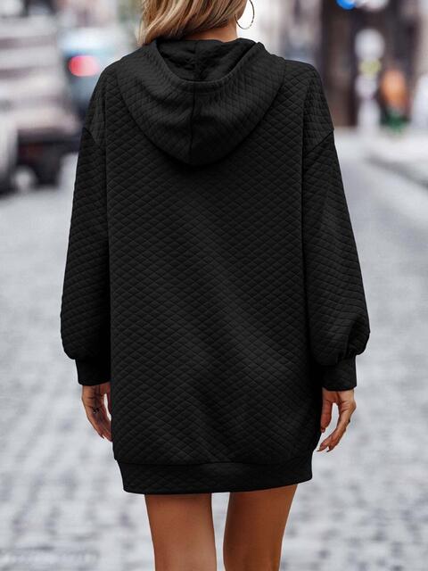 Women's Textured Drawstring Tunic Hoodie