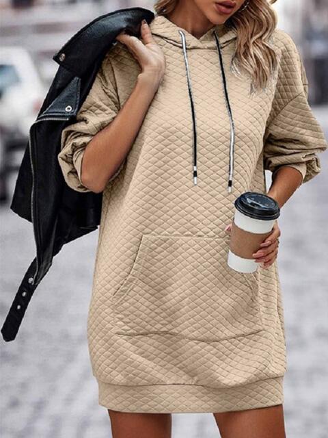 Women's Textured Drawstring Tunic Hoodie