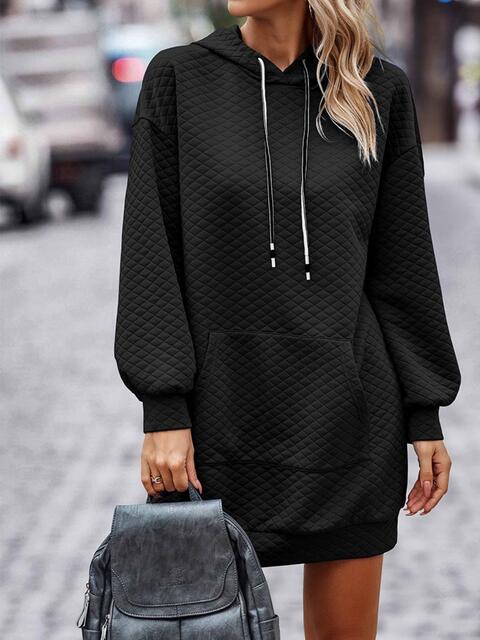 Women's Textured Drawstring Tunic Hoodie