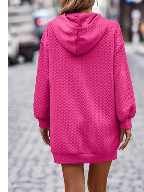 Women's Textured Drawstring Tunic Hoodie