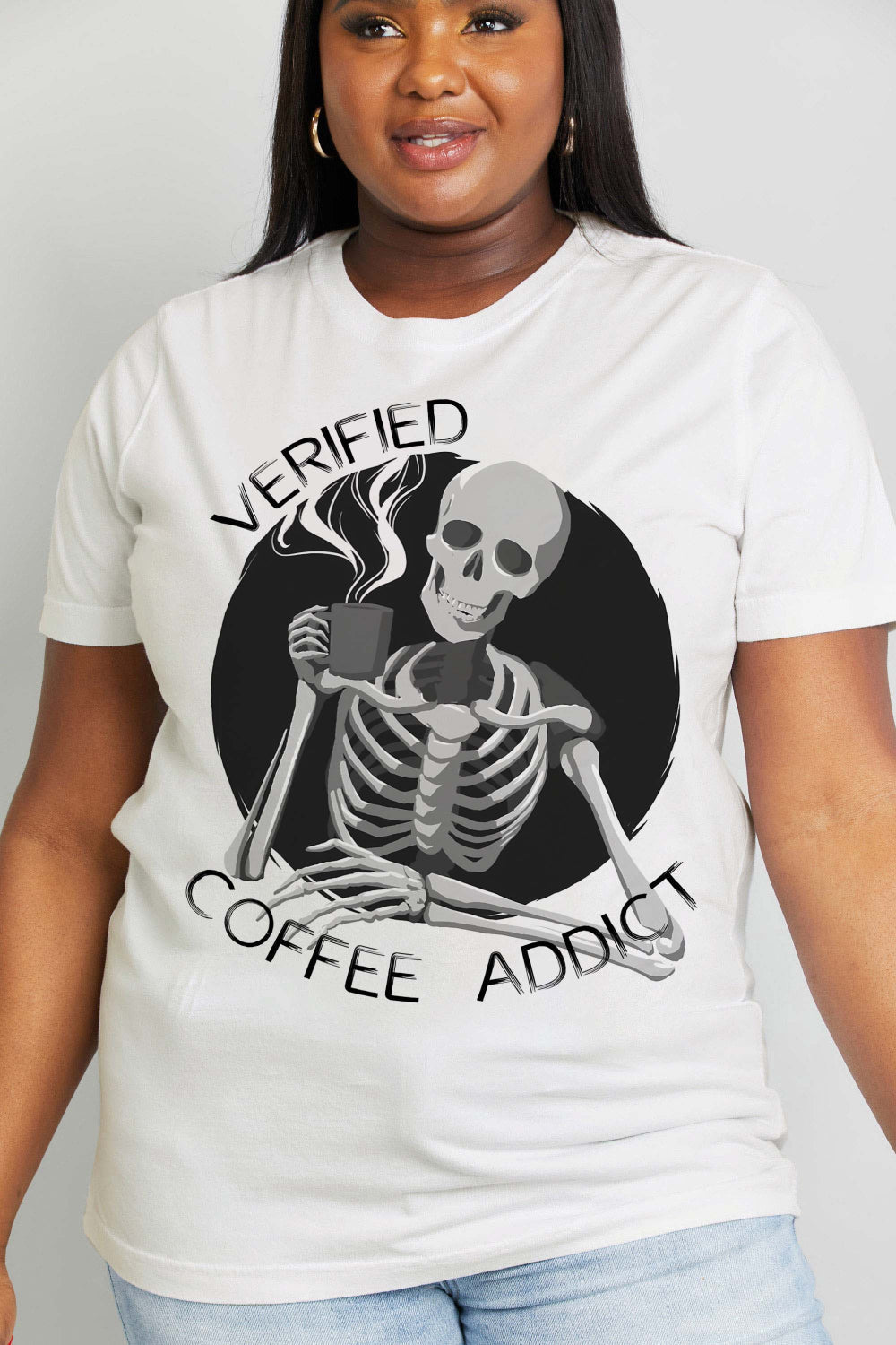 Women's Verified Coffee Addict Graphic Cotton Tee