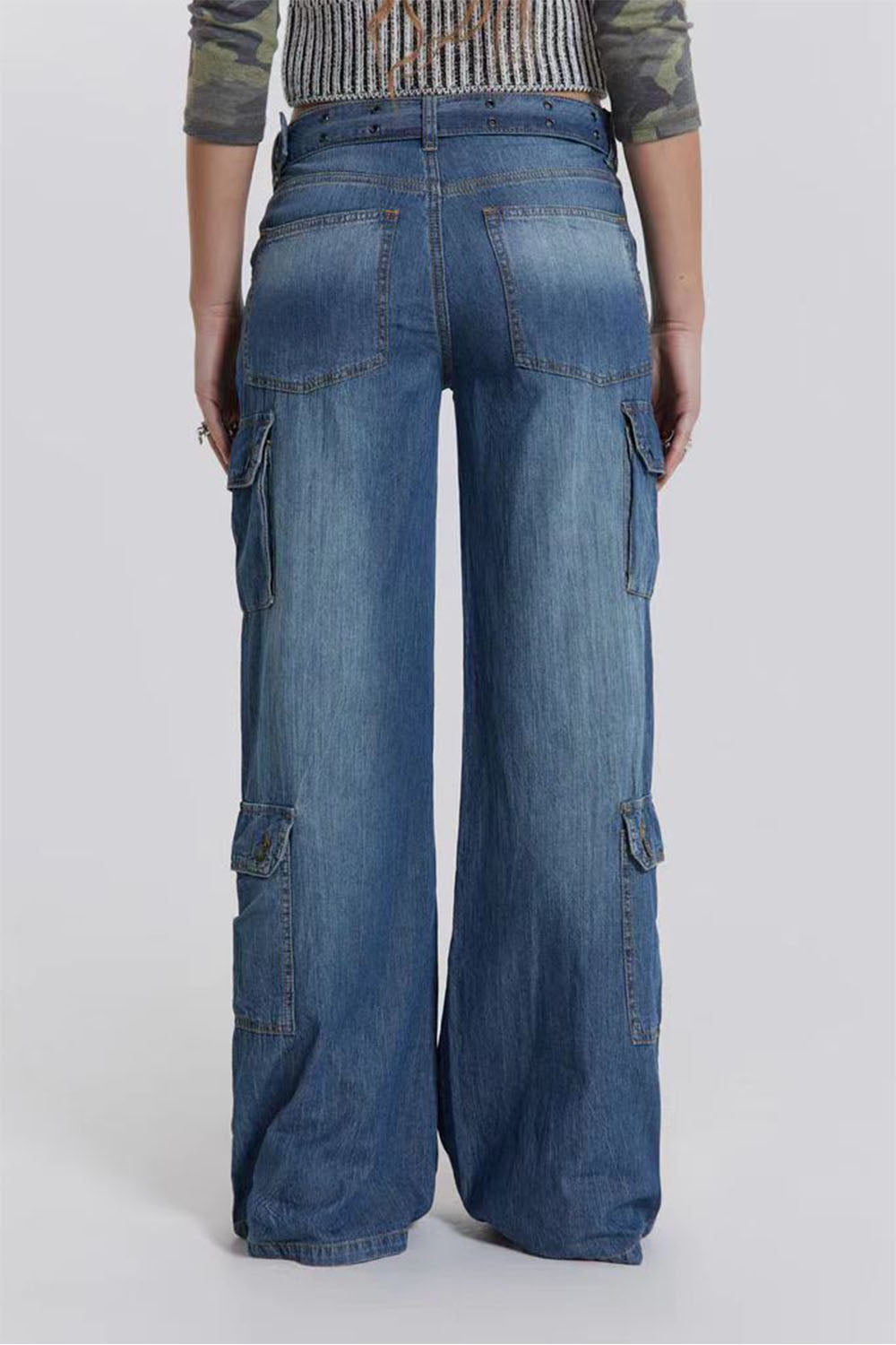 Women's Washed Button Fly Jeans