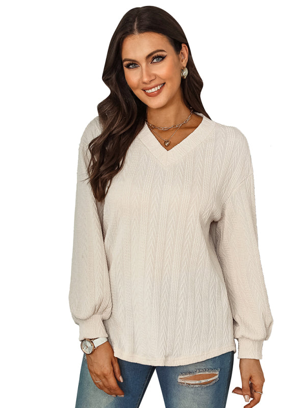 Women's fashion jacquard sweater top
