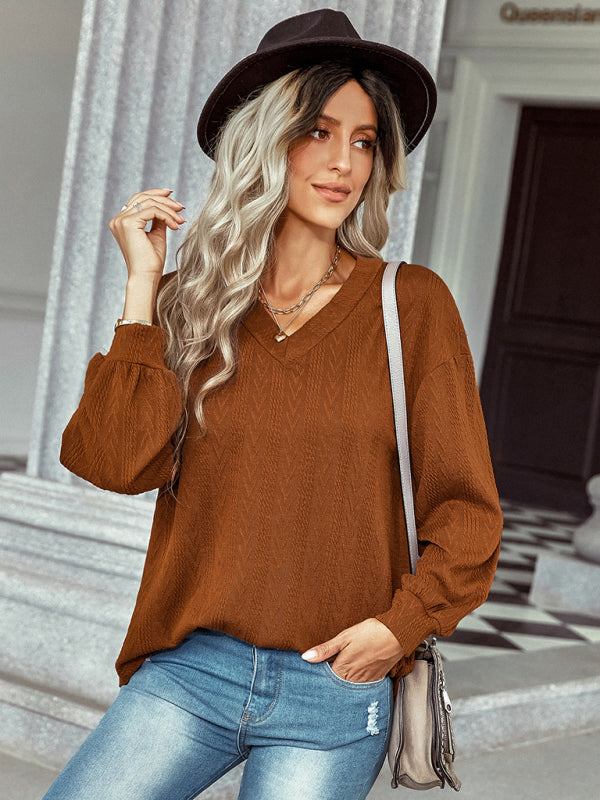 Women's fashion jacquard sweater top