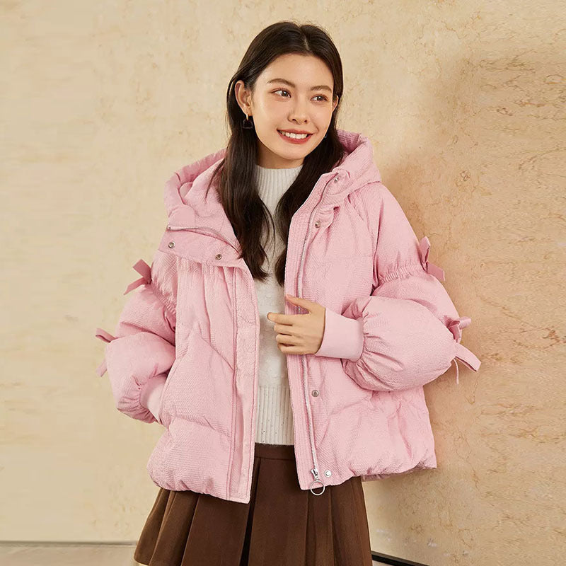 Women's loose quilted jacket loose coat top Pink