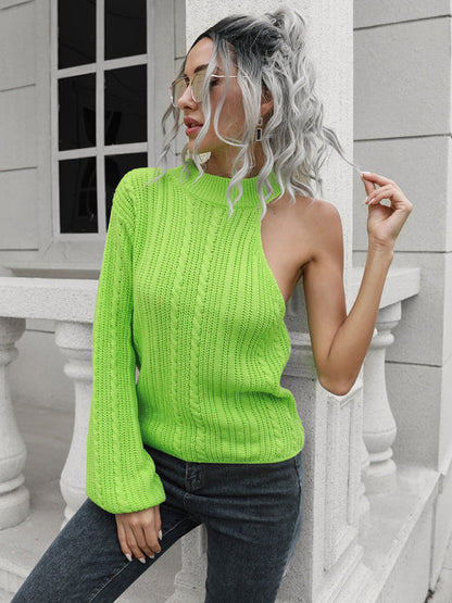 Women's one shoulder off shoulder sweater