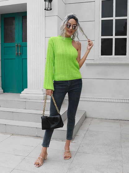 Women's one shoulder off shoulder sweater