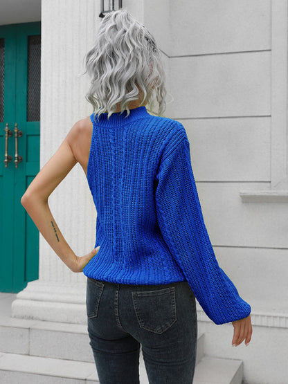 Women's one shoulder off shoulder sweater