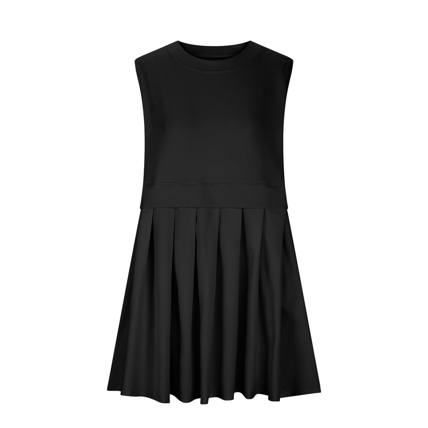 Back-to-School Classic Pleated Mini Dress Black