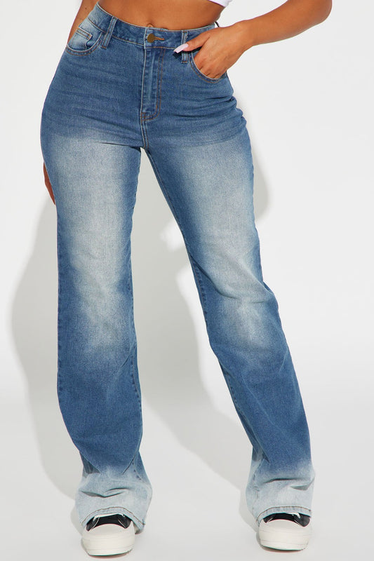 Pocketed Buttoned Straight Jeans Medium