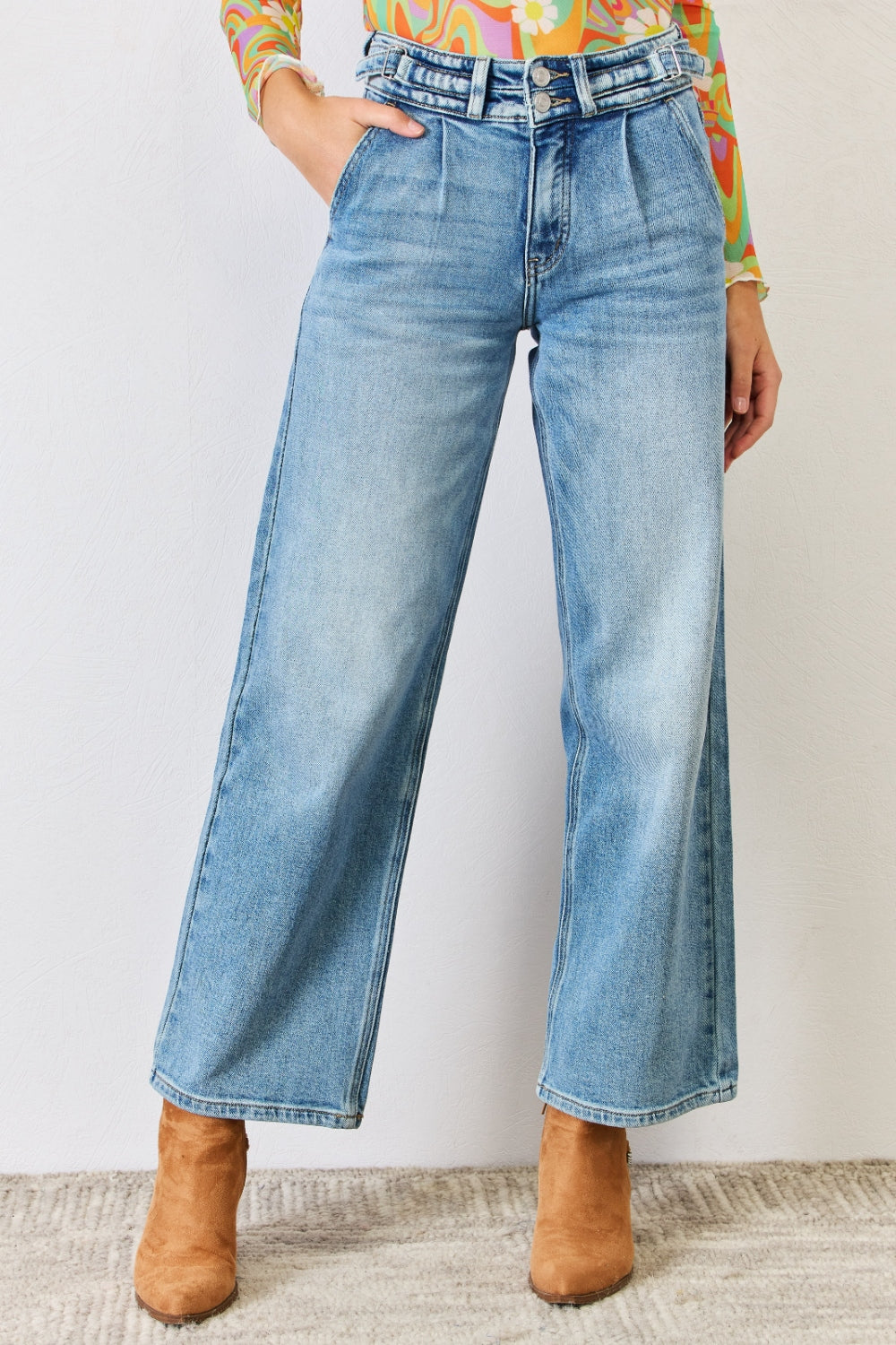 Kancan High Waist Wide Leg Jeans Medium