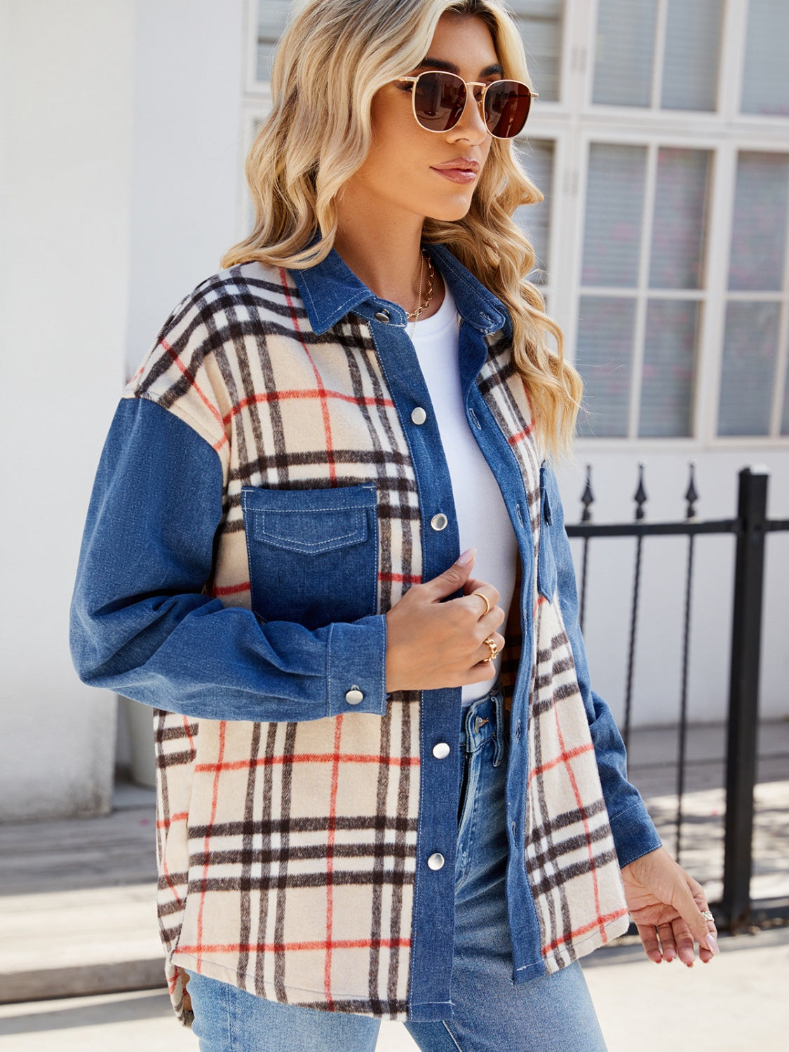 Plaid Denim Jacket