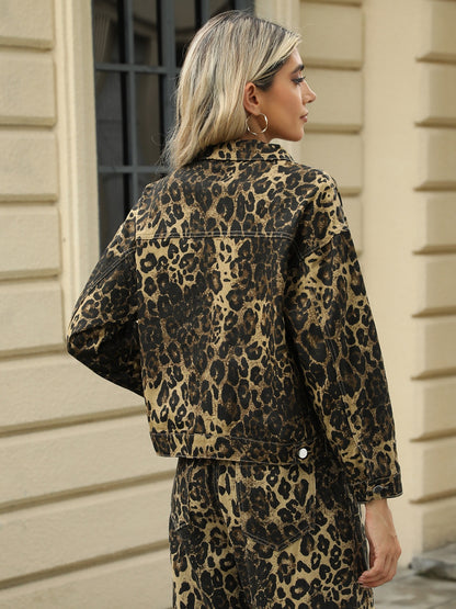 Leopard Print Denim Jacket