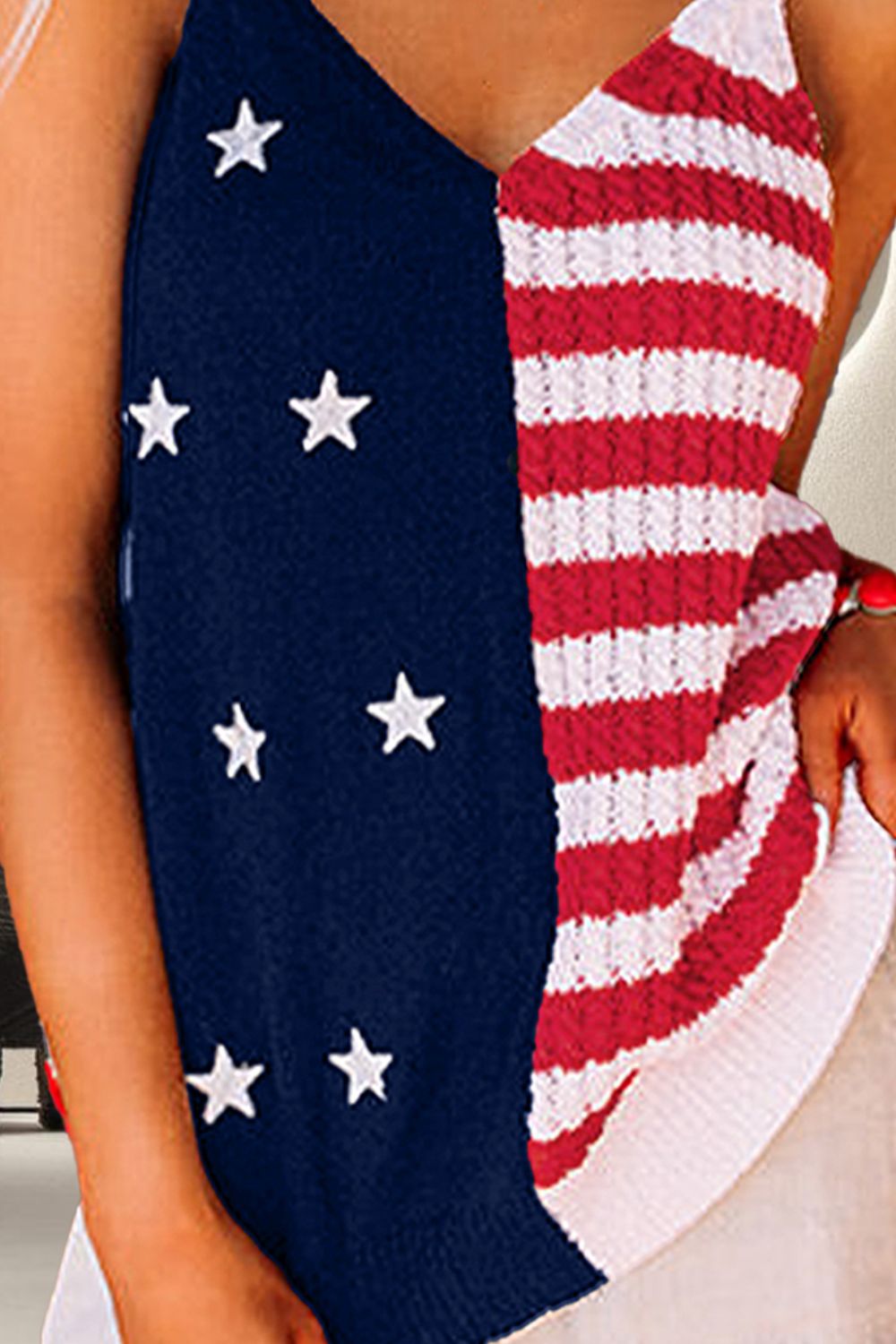 American Flag V-Neck Cami