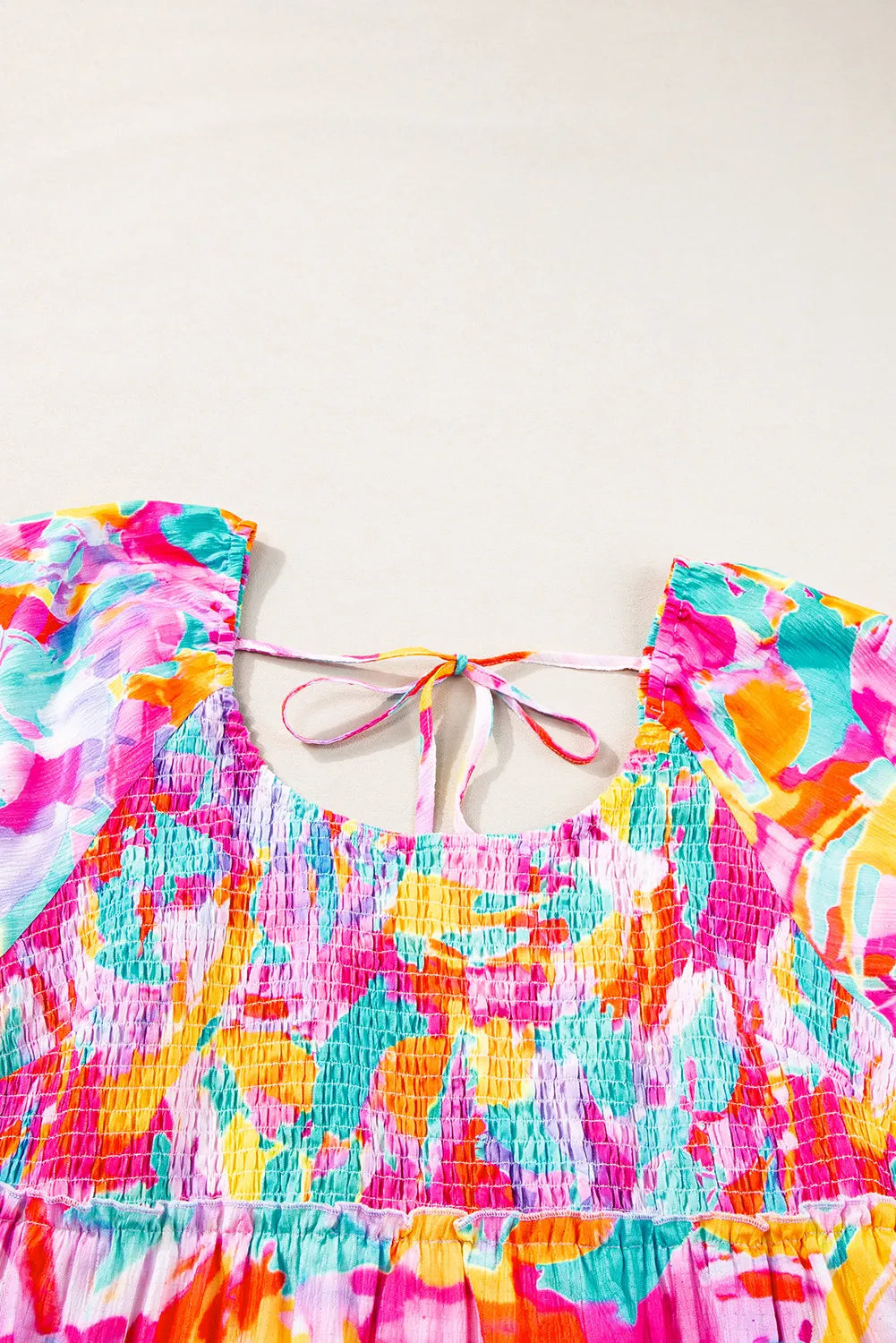 Plus Size Floral Smocked Dress