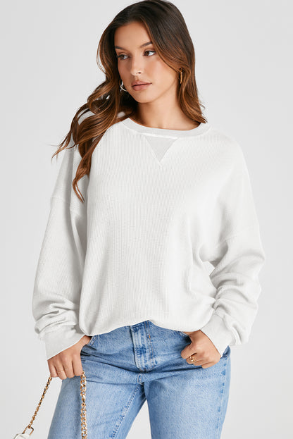 Classic Waffle Knit Back-to-School Sweatshirt