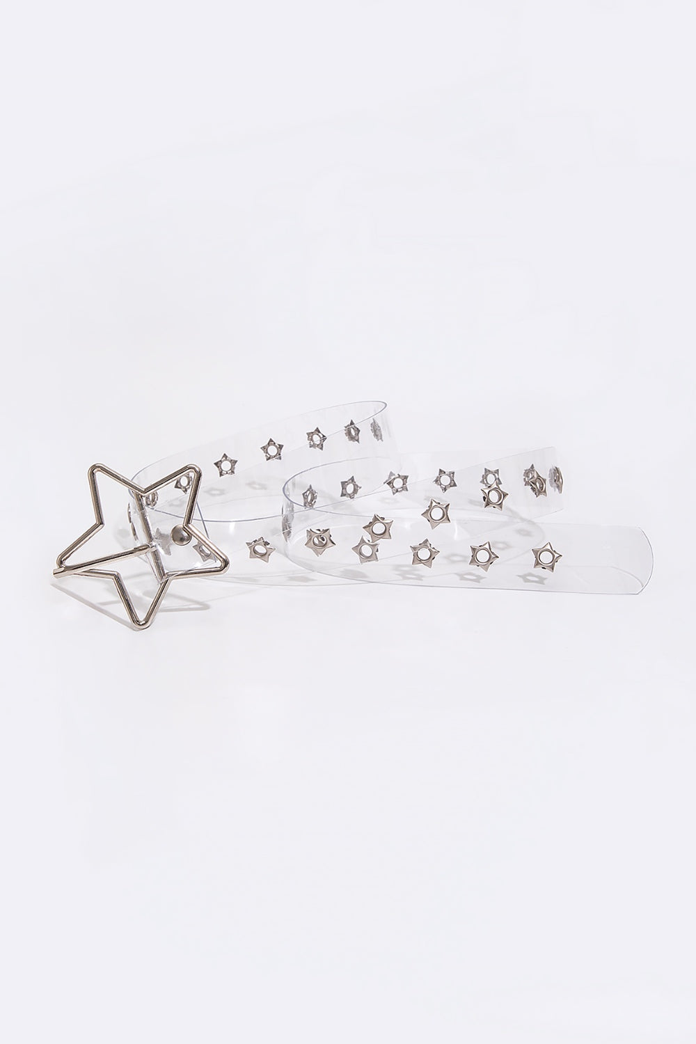 Patriotic PVC Star Belt for Women Transparent One Size