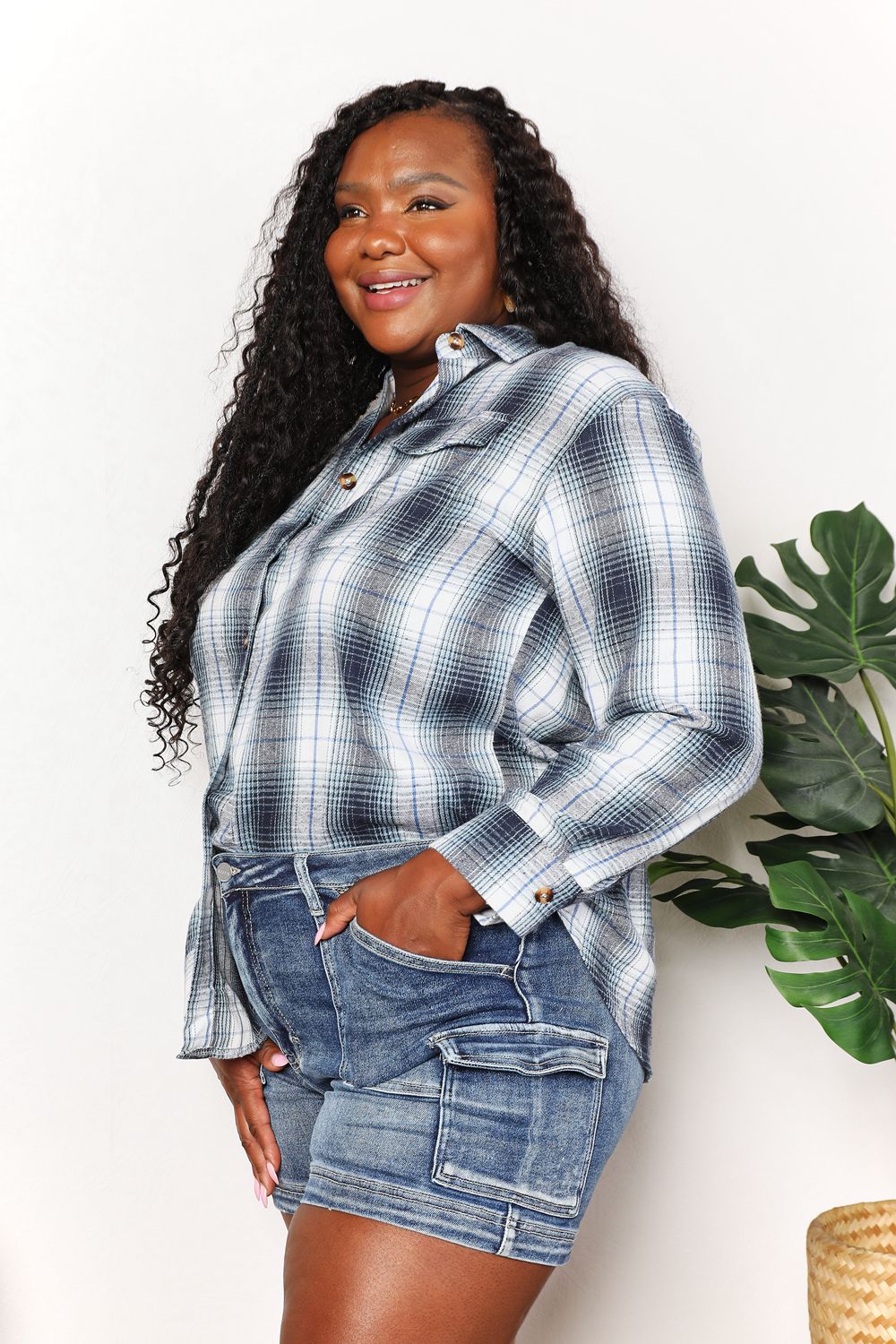 Oversized Plaid Shirt Women