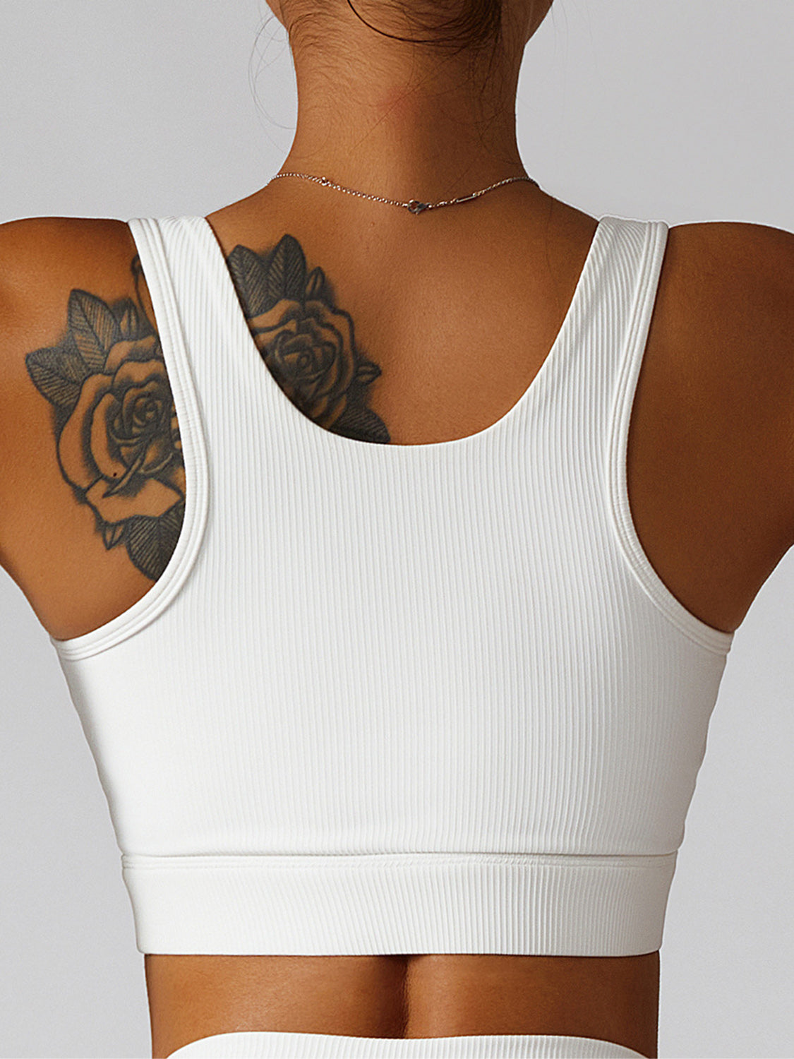 High-Stretch Ribbed Crop Tank for Workouts