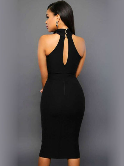 Stunning Cutout Grecian Neck Dress