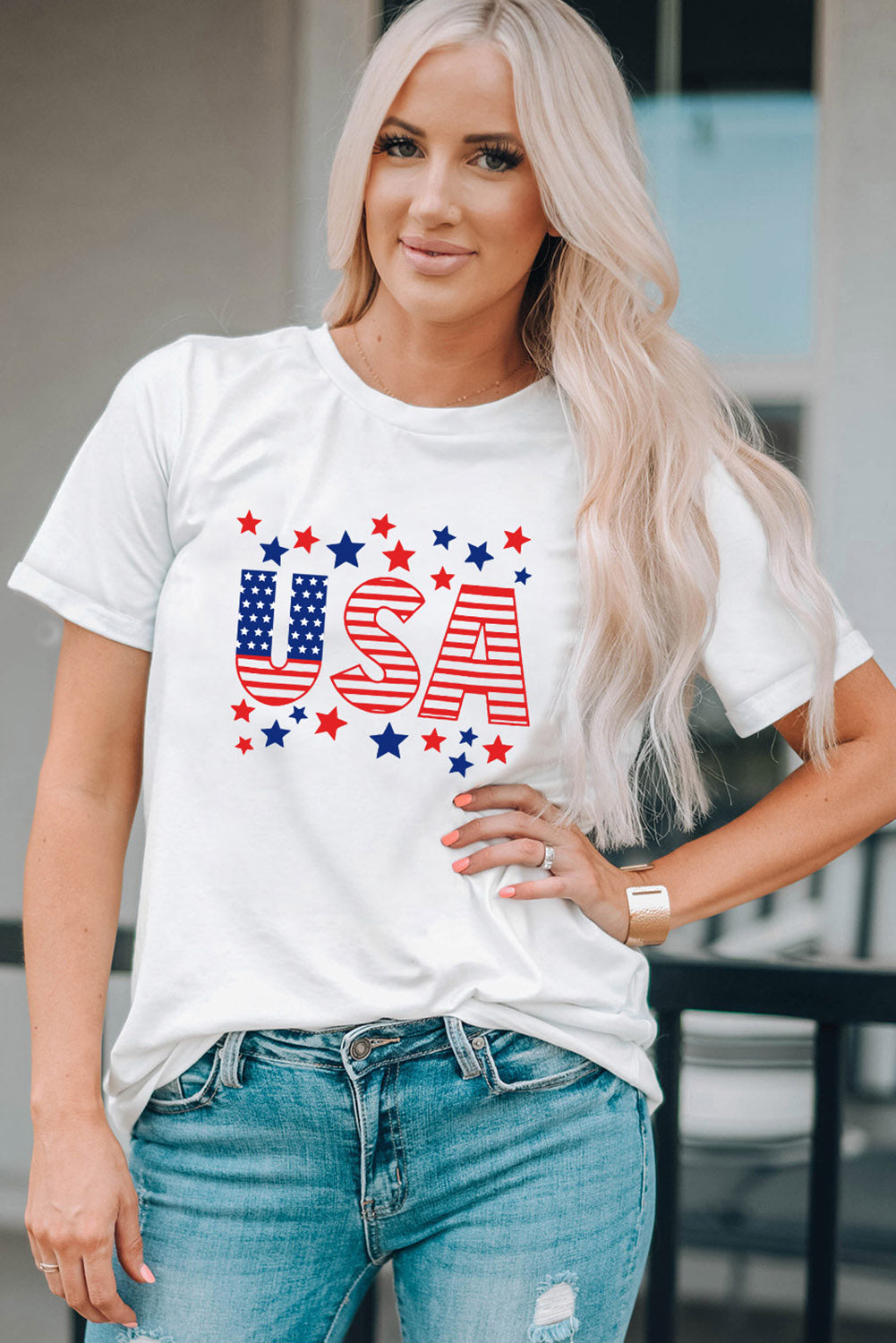 USA Star and Stripe Graphic Tee