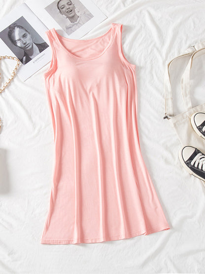 Breezy Tank Dress with Built-in Bra Blush Pink