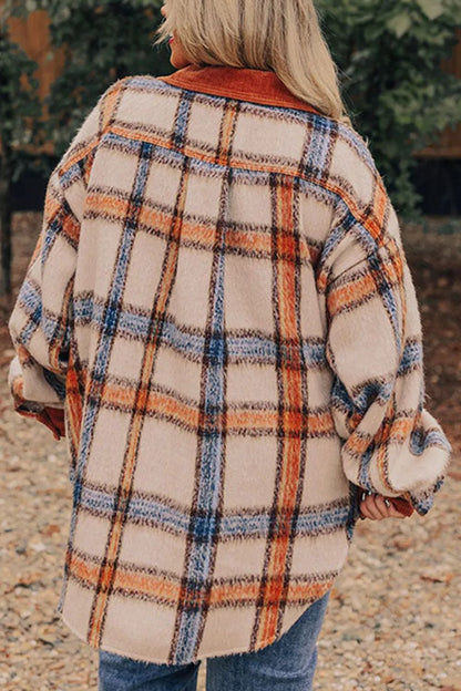 Plus Size Plaid Boyfriend Jacket